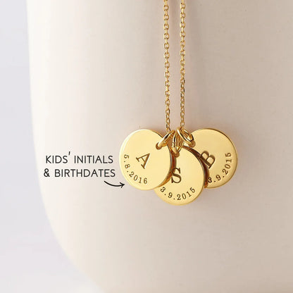 Personalized Initials and Birthdates Necklace (up to 6)