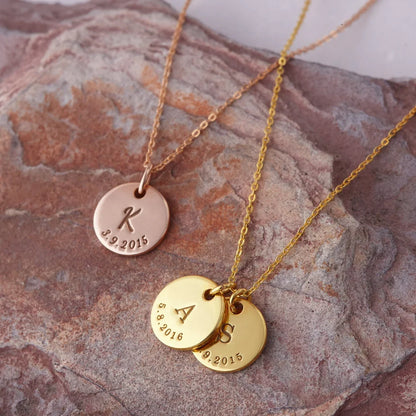 Personalized Initials and Birthdates Necklace (up to 6)