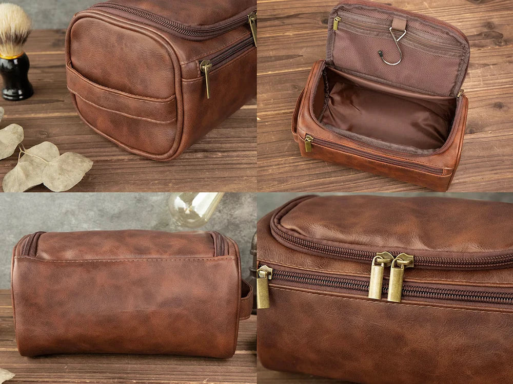 Custom Leather Toiletry Bag