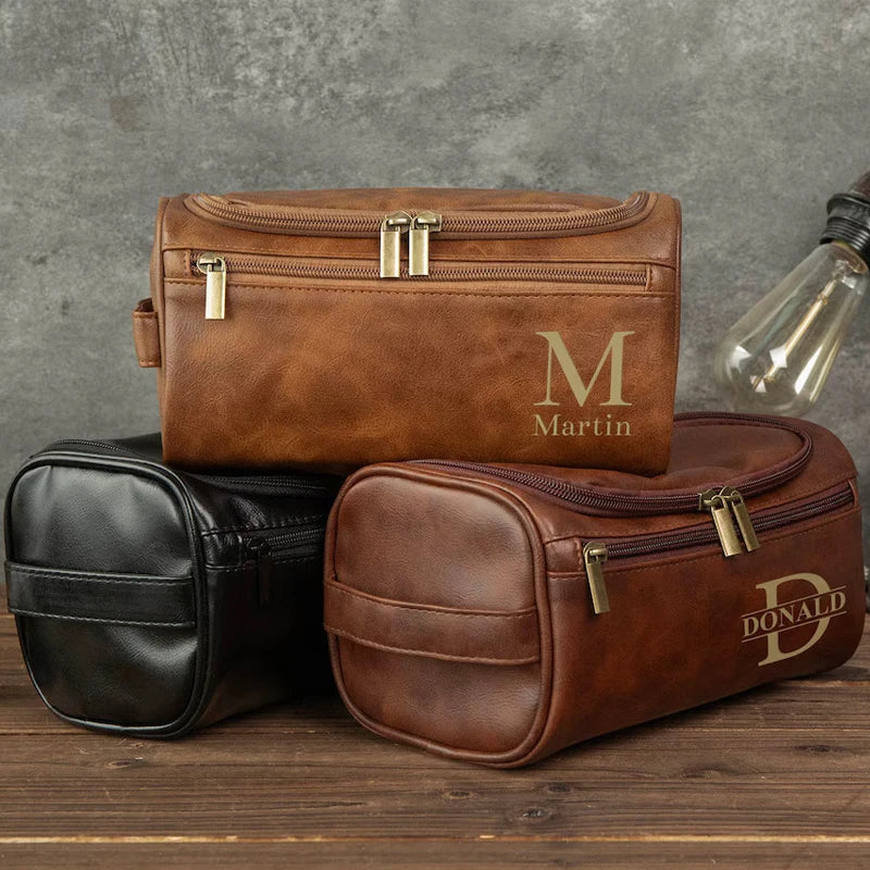 Custom Leather Toiletry Bag